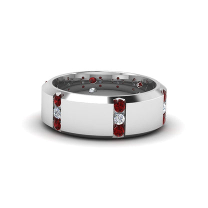 Channel Set 3 Stone Mens Anniversary Ring Fascinating Diamonds