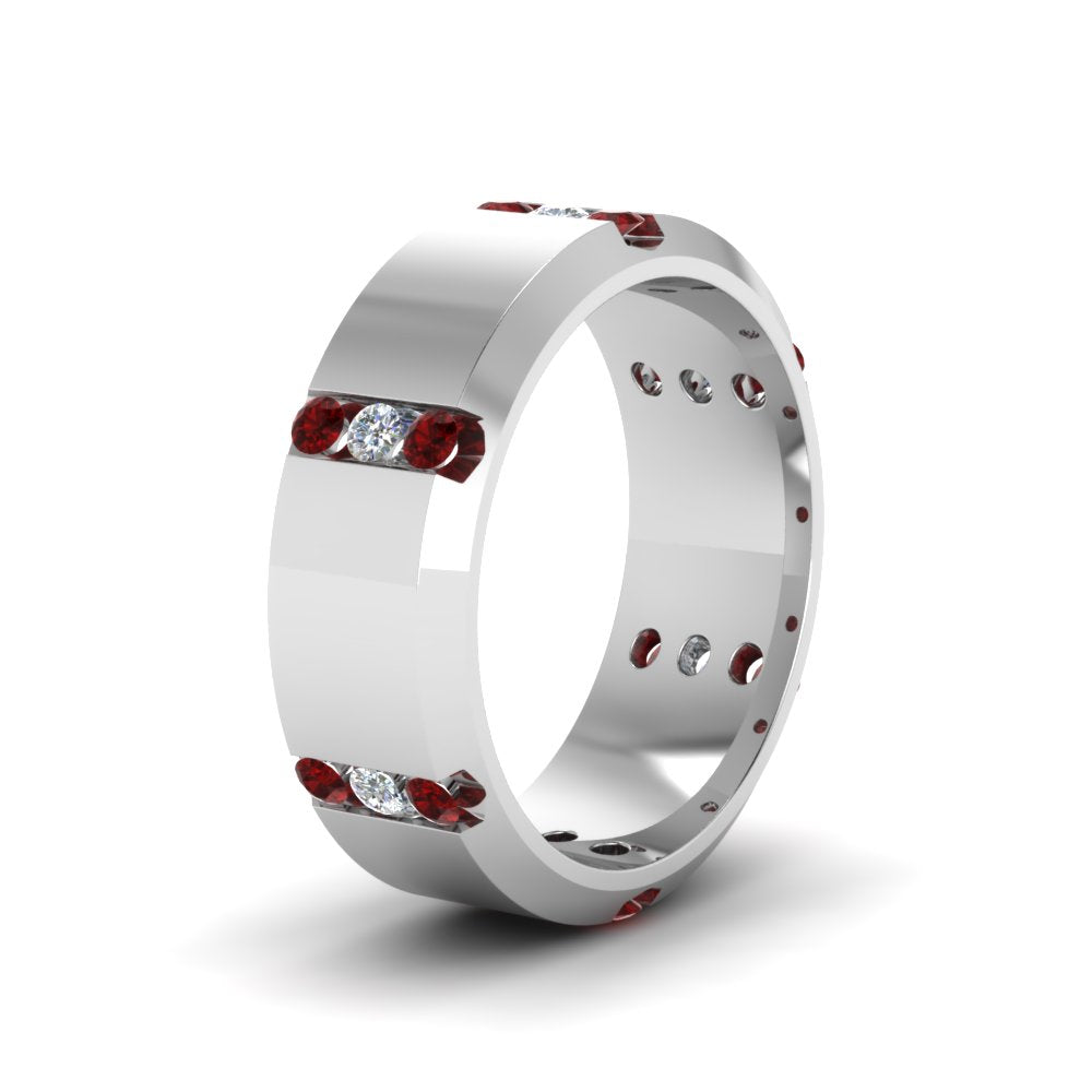 Channel Set 3 Stone Mens Anniversary Ring Fascinating Diamonds