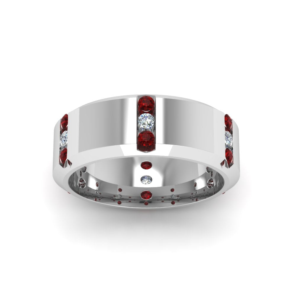 Channel Set 3 Stone Mens Anniversary Ring Fascinating Diamonds