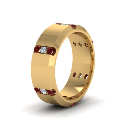 Channel Set 3 Stone Mens Anniversary Ring Fascinating Diamonds