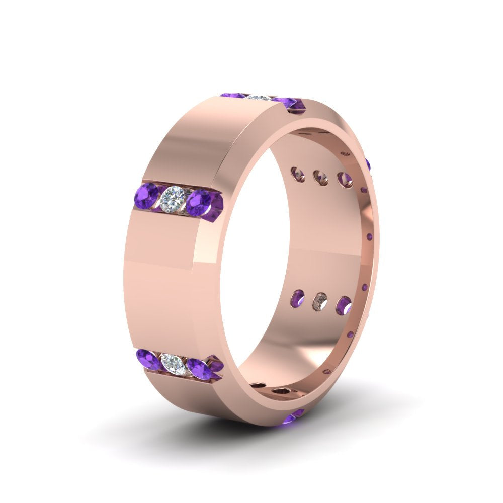 Channel Set 3 Stone Mens Anniversary Ring Fascinating Diamonds