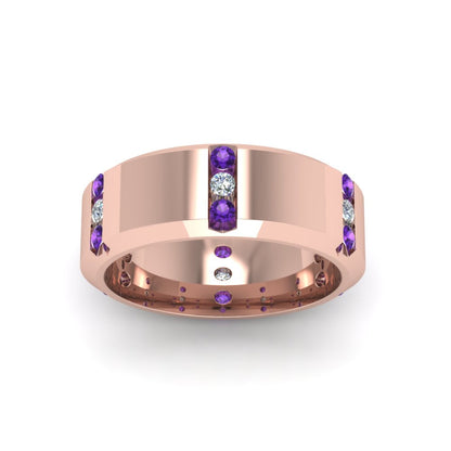 Channel Set 3 Stone Mens Anniversary Ring Fascinating Diamonds