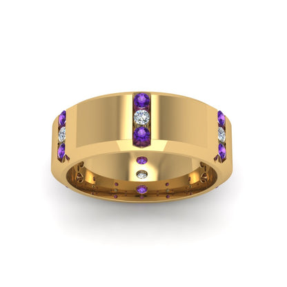 Channel Set 3 Stone Mens Anniversary Ring Fascinating Diamonds