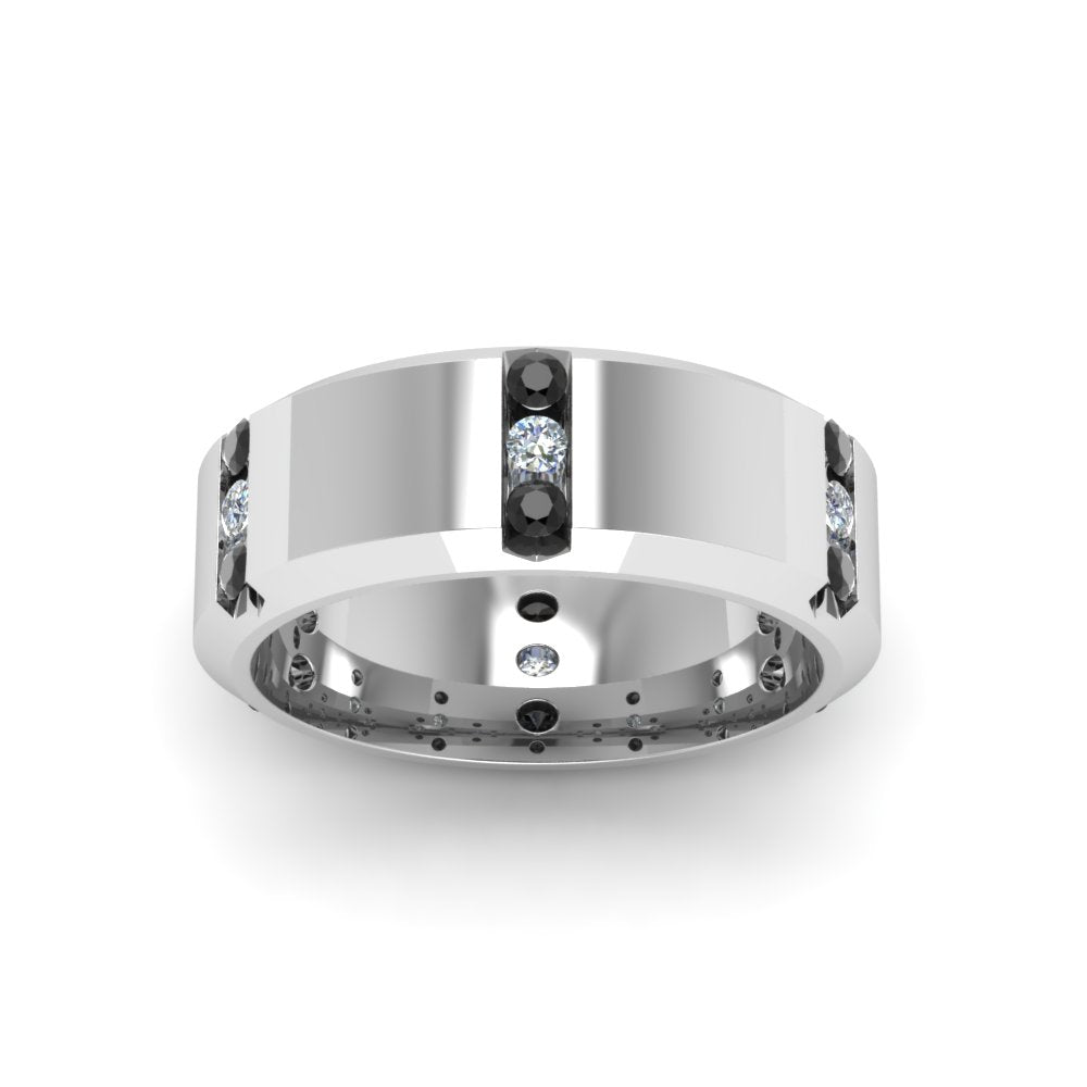 Channel Set 3 Stone Mens Anniversary Ring Fascinating Diamonds