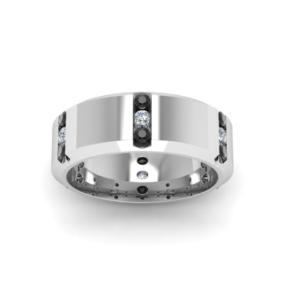 Channel Set 3 Stone Mens Anniversary Ring Fascinating Diamonds