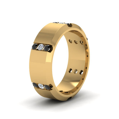 Channel Set 3 Stone Mens Anniversary Ring Fascinating Diamonds