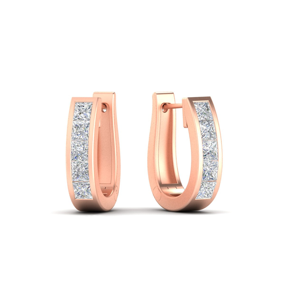 Channel Set Huggie Hoop Earring Fascinating Diamonds