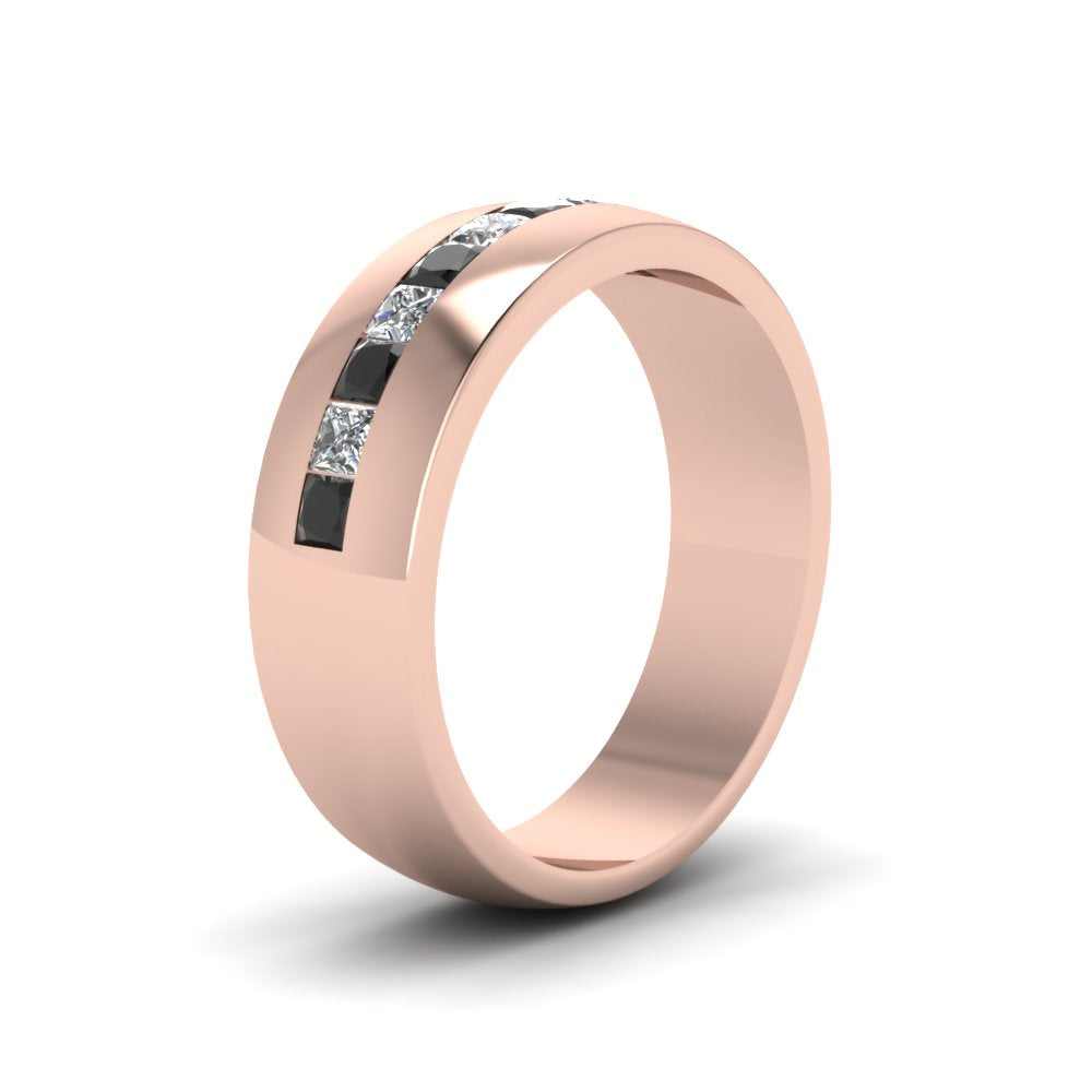 Mens Channel Set Square Wedding Ring Fascinating Diamonds