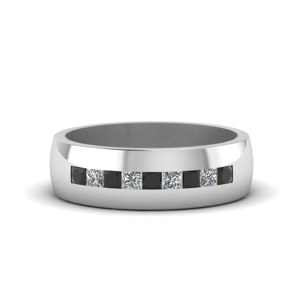 Mens Channel Set Square Wedding Ring Fascinating Diamonds