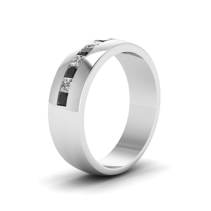Mens Channel Set Square Wedding Ring Fascinating Diamonds