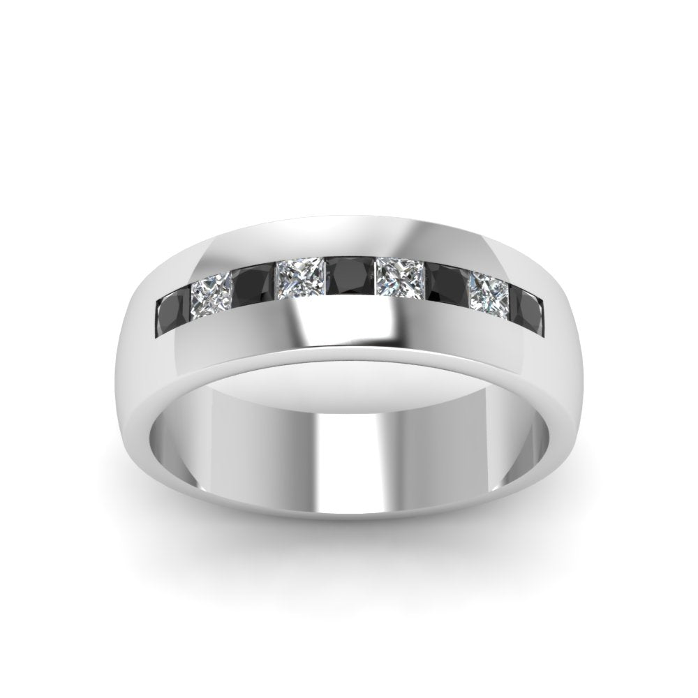 Mens Channel Set Square Wedding Ring Fascinating Diamonds