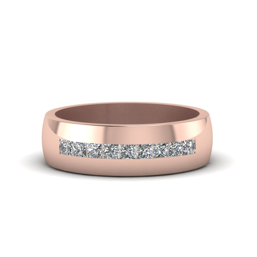 Mens Channel Set Square Wedding Ring Fascinating Diamonds