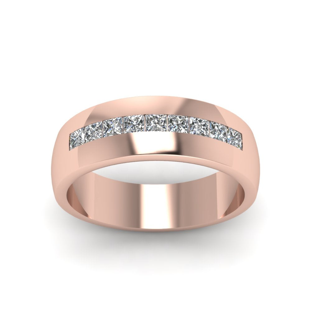 Mens Channel Set Square Wedding Ring Fascinating Diamonds