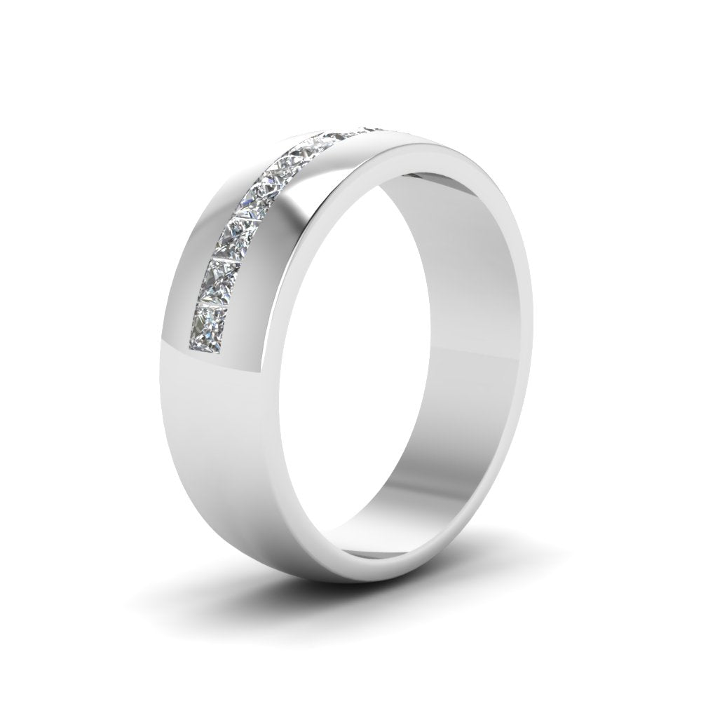 Mens Channel Set Square Wedding Ring Fascinating Diamonds