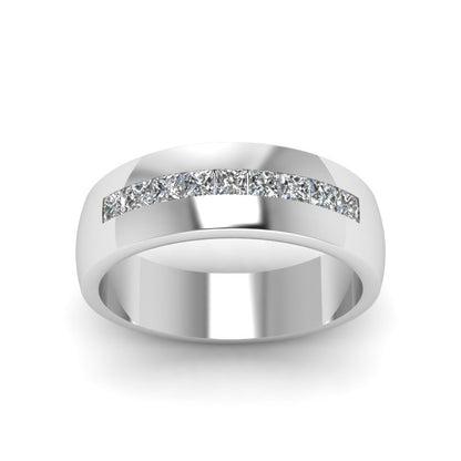 Mens Channel Set Square Wedding Ring Fascinating Diamonds