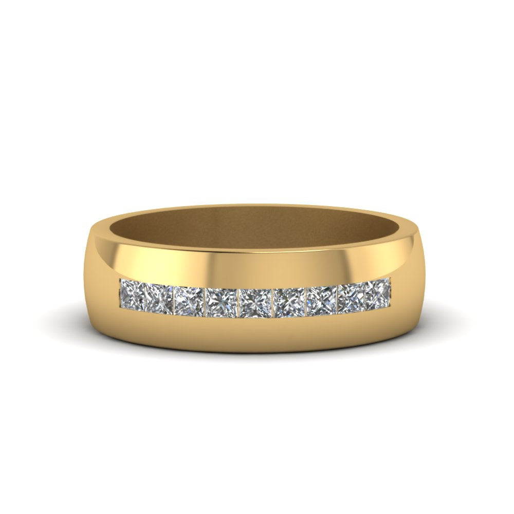 Mens Channel Set Square Wedding Ring Fascinating Diamonds