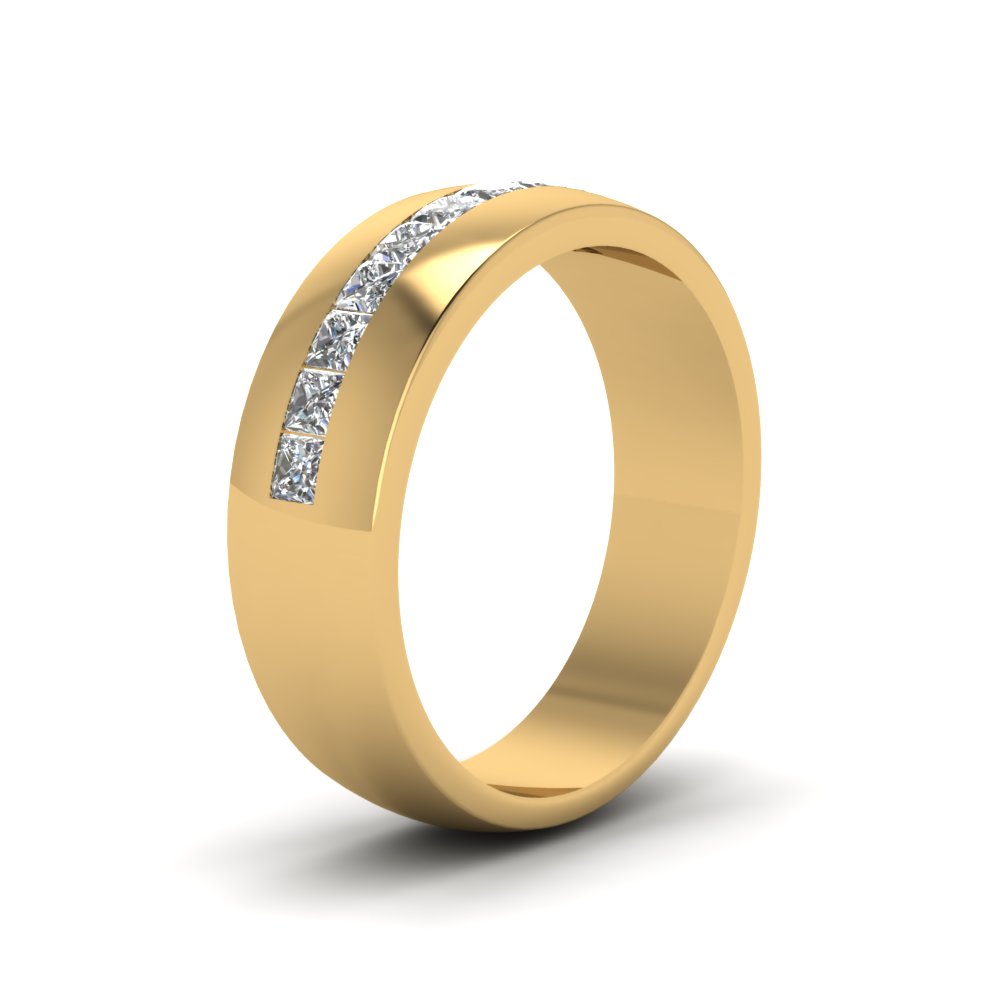 Mens Channel Set Square Wedding Ring Fascinating Diamonds