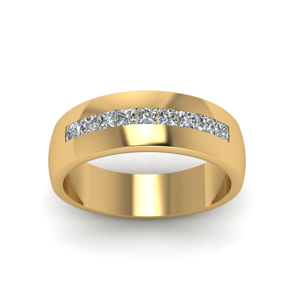 Mens Channel Set Square Wedding Ring Fascinating Diamonds