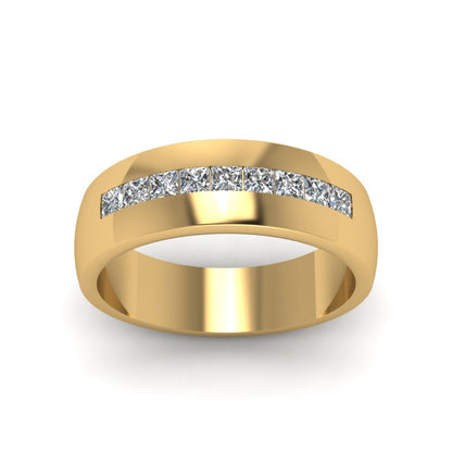 Mens Channel Set Square Wedding Ring Fascinating Diamonds