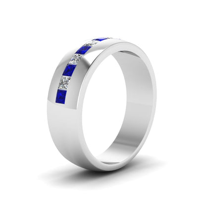 Mens Channel Set Square Wedding Ring Fascinating Diamonds