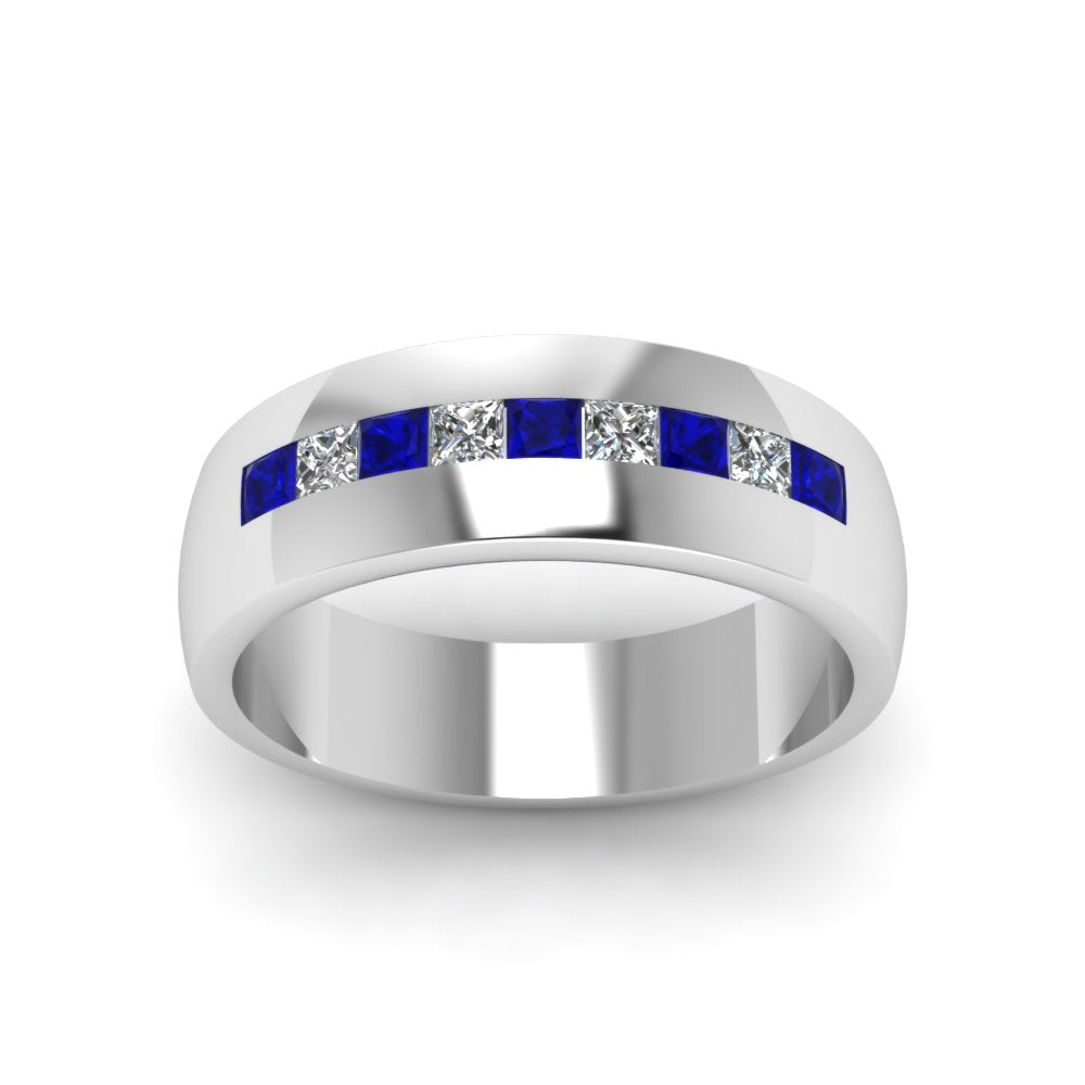 Mens Channel Set Square Wedding Ring Fascinating Diamonds