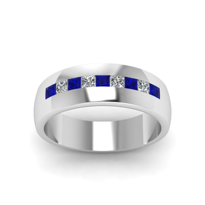 Mens Channel Set Square Wedding Ring Fascinating Diamonds