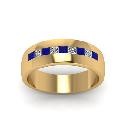 Mens Channel Set Square Wedding Ring Fascinating Diamonds