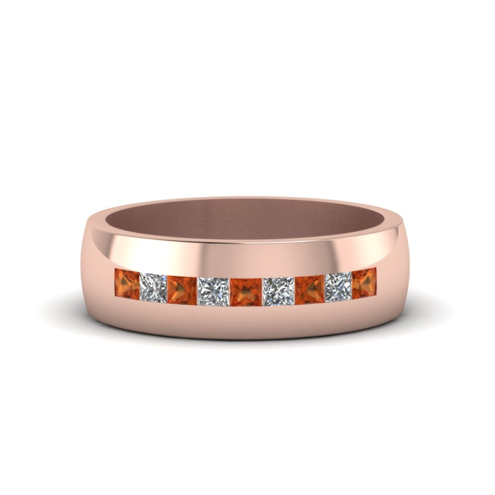 Mens Channel Set Square Wedding Ring Fascinating Diamonds