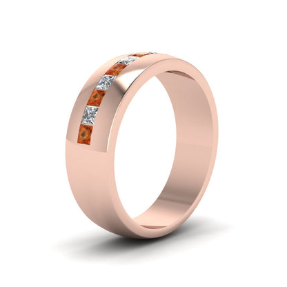 Mens Channel Set Square Wedding Ring Fascinating Diamonds