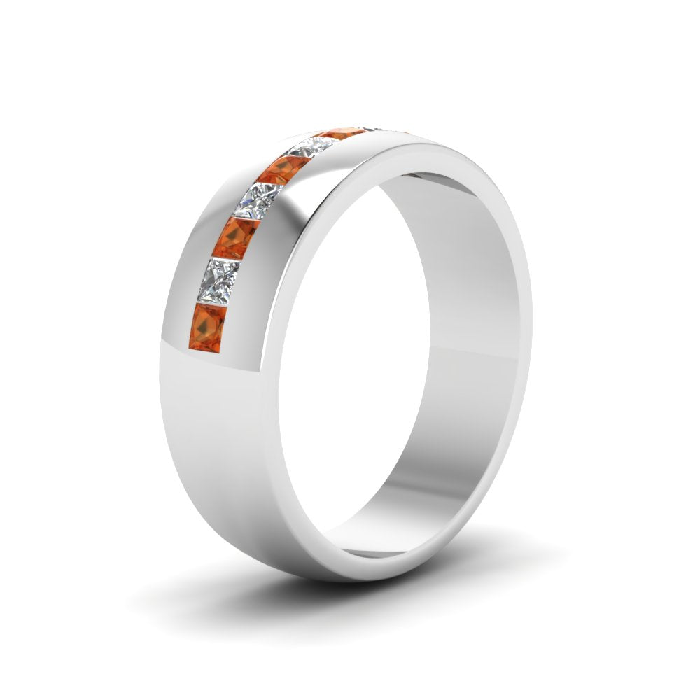 Mens Channel Set Square Wedding Ring Fascinating Diamonds