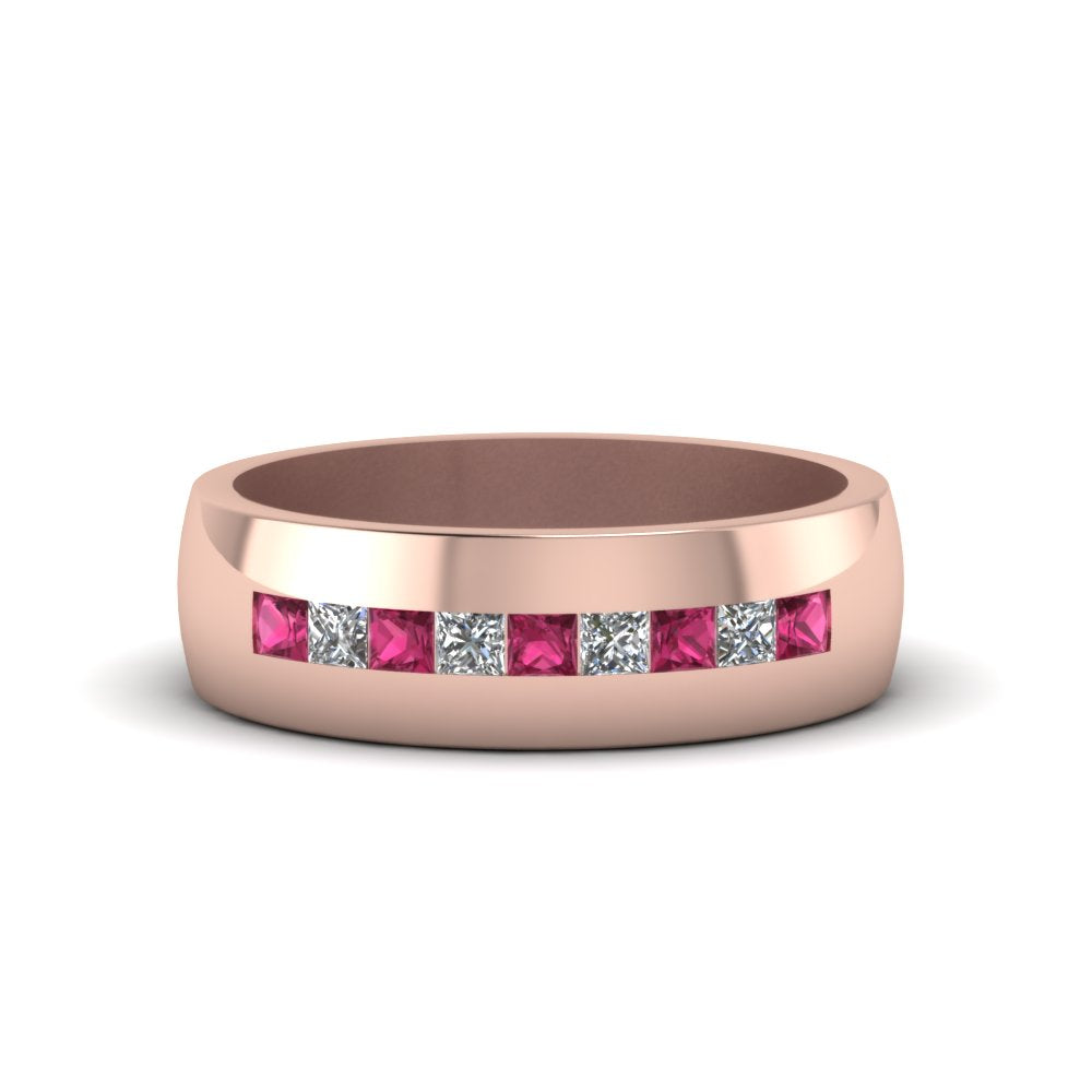 Mens Channel Set Square Wedding Ring Fascinating Diamonds
