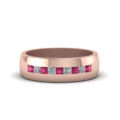 Mens Channel Set Square Wedding Ring Fascinating Diamonds