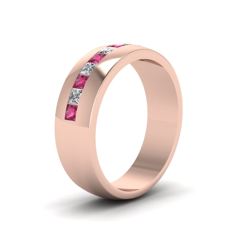 Mens Channel Set Square Wedding Ring Fascinating Diamonds