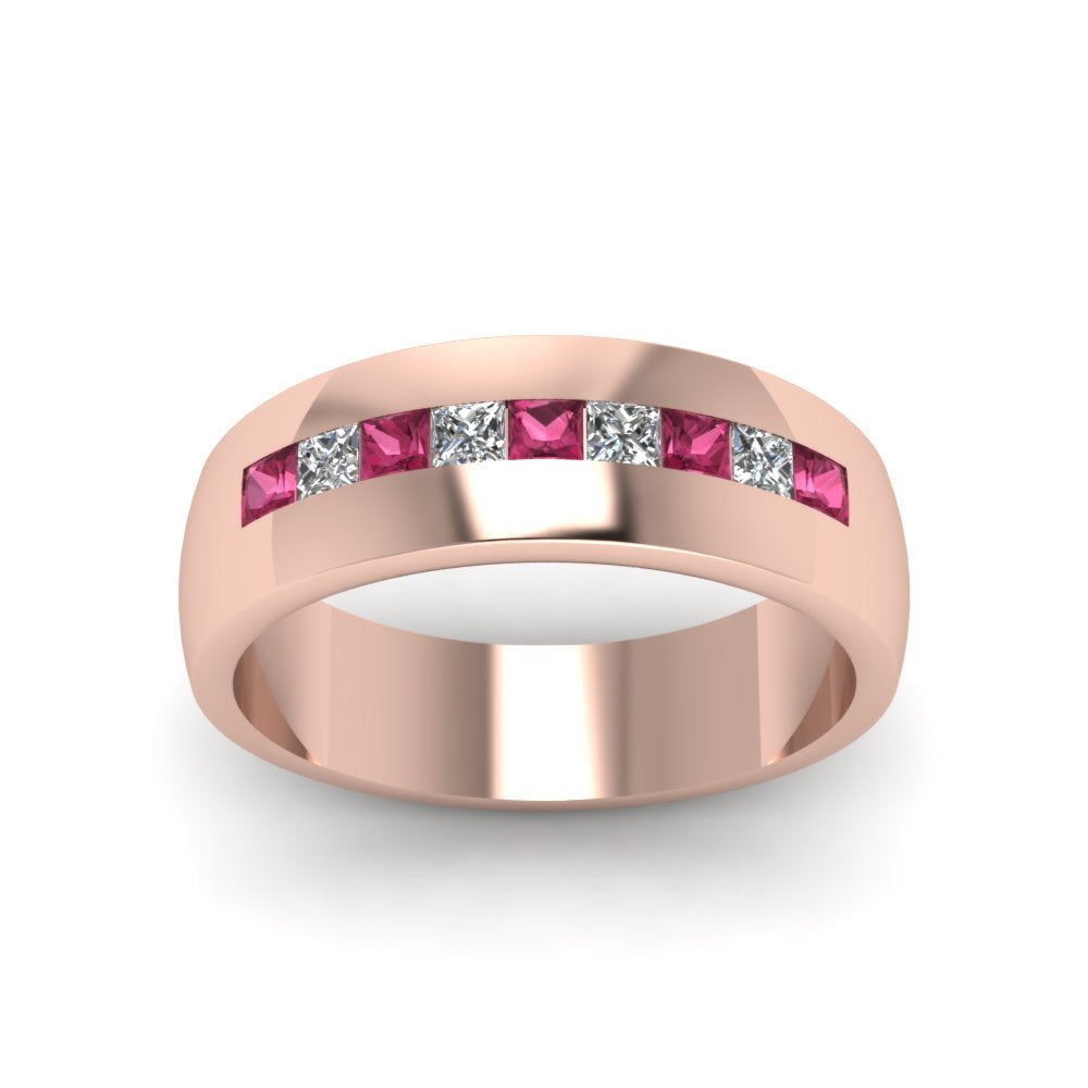 Mens Channel Set Square Wedding Ring Fascinating Diamonds