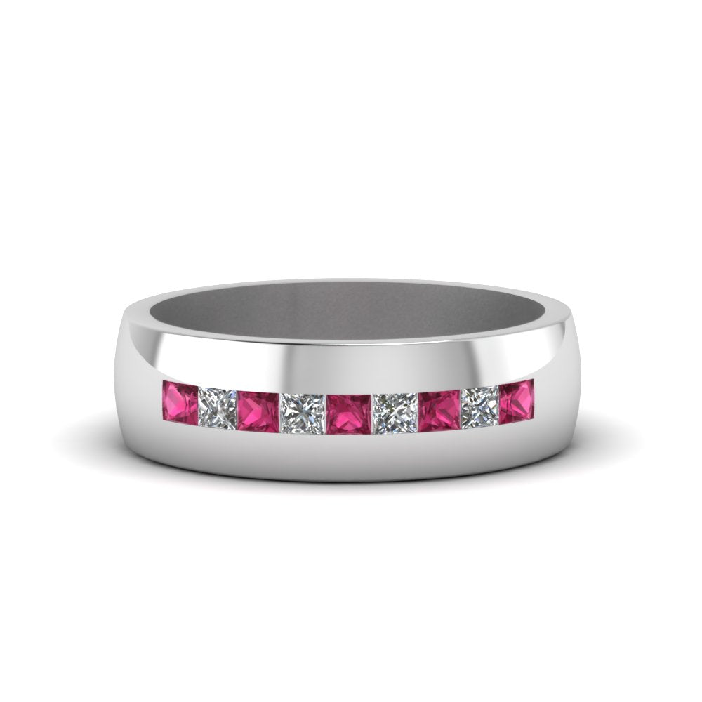 Mens Channel Set Square Wedding Ring Fascinating Diamonds