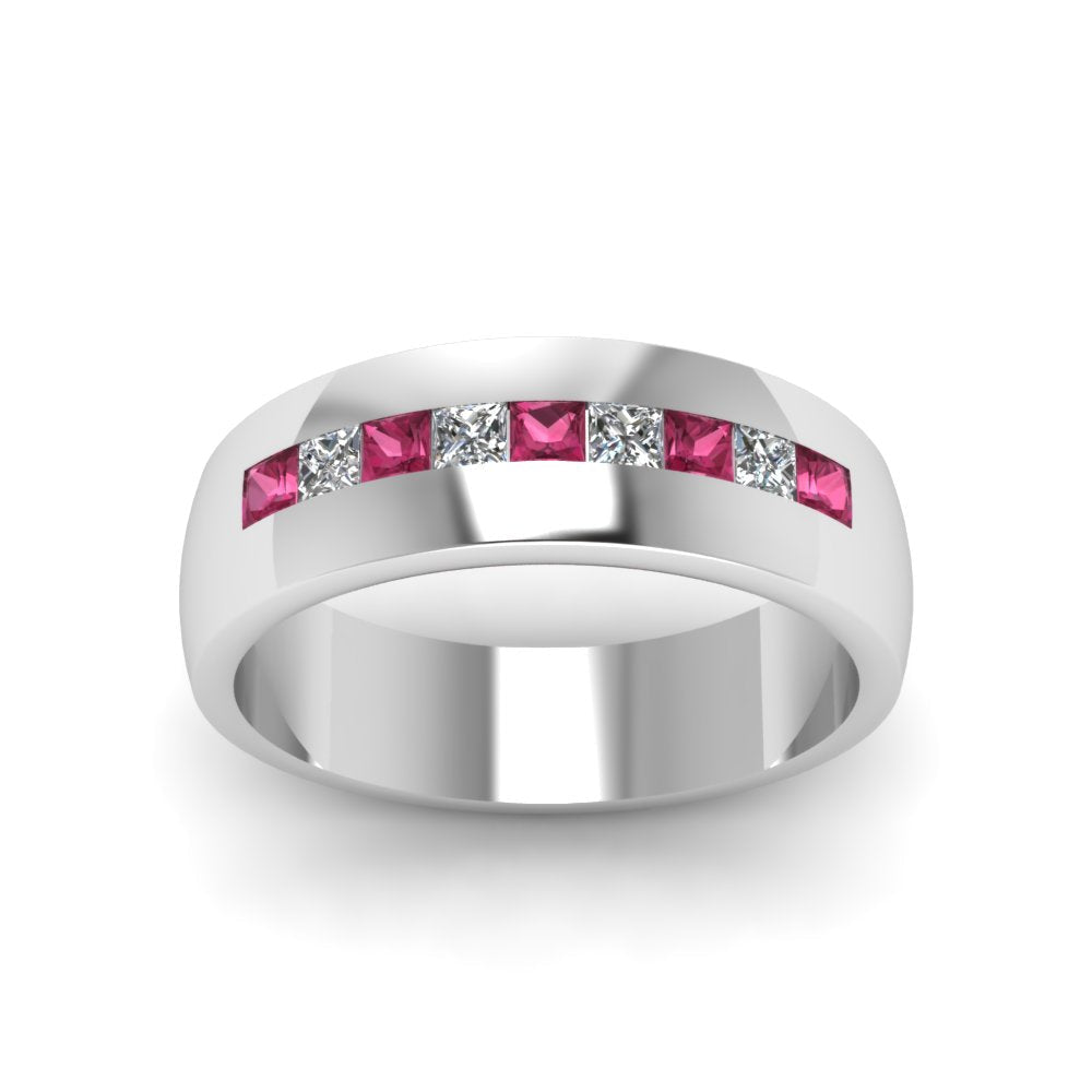 Mens Channel Set Square Wedding Ring Fascinating Diamonds