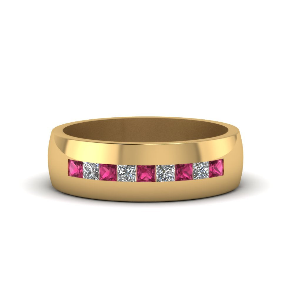 Mens Channel Set Square Wedding Ring Fascinating Diamonds