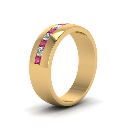 Mens Channel Set Square Wedding Ring Fascinating Diamonds