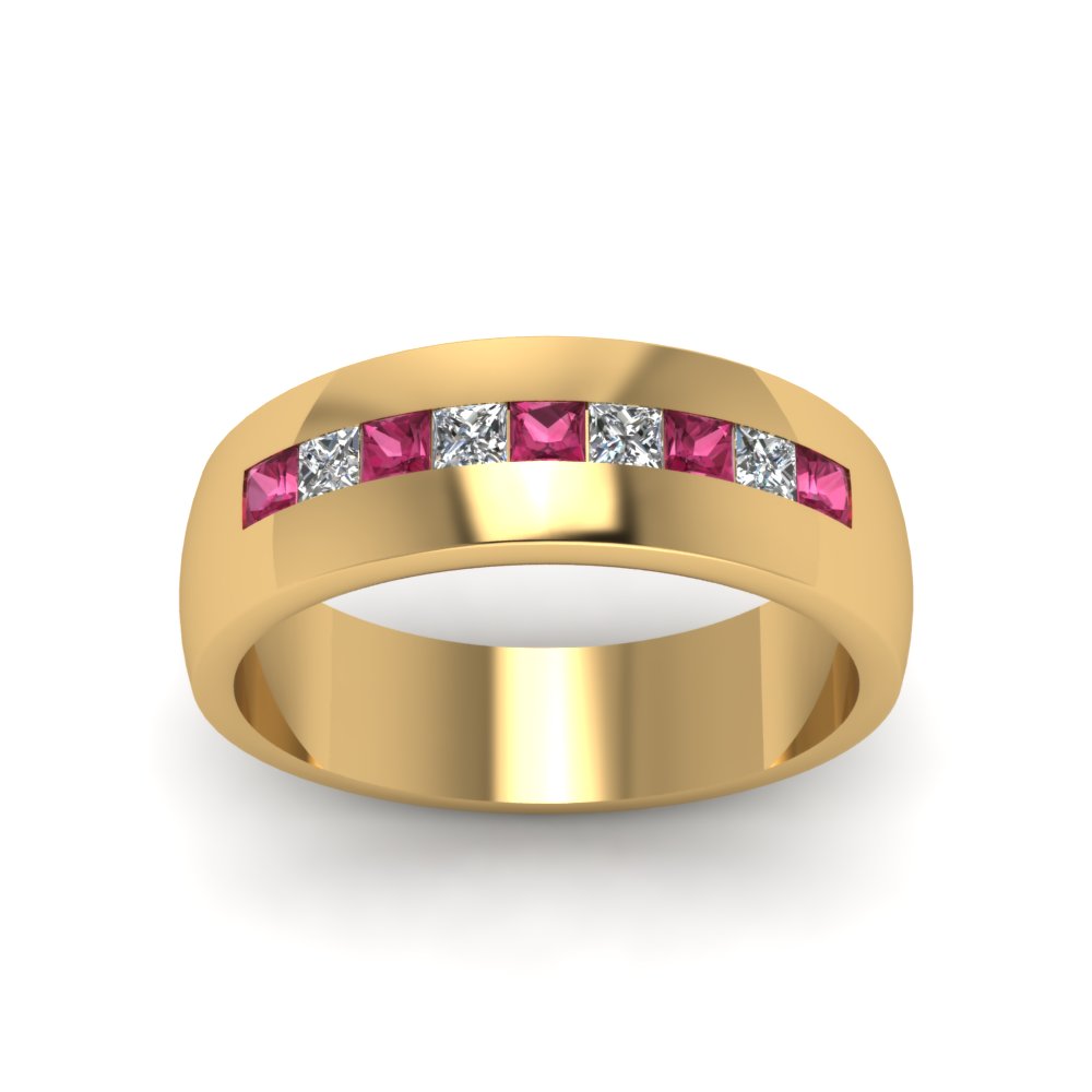 Mens Channel Set Square Wedding Ring Fascinating Diamonds