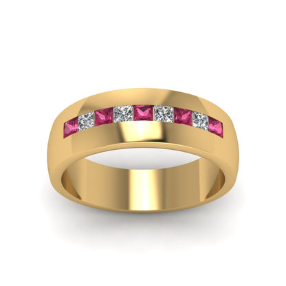 Mens Channel Set Square Wedding Ring Fascinating Diamonds