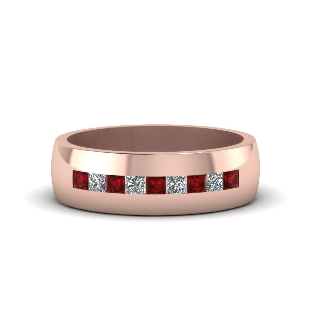 Mens Channel Set Square Wedding Ring Fascinating Diamonds