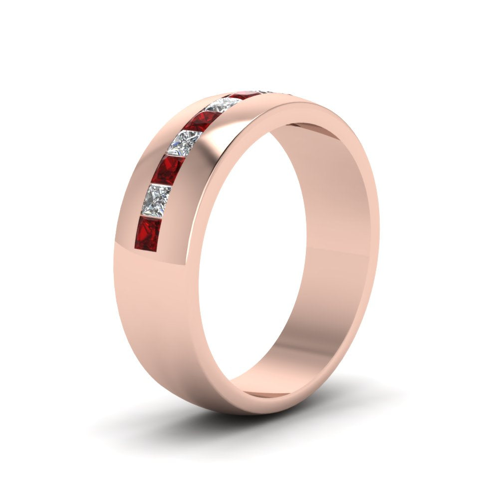 Mens Channel Set Square Wedding Ring Fascinating Diamonds