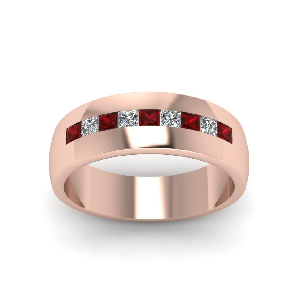 Mens Channel Set Square Wedding Ring Fascinating Diamonds