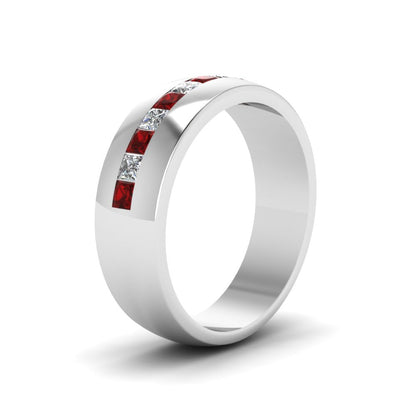 Mens Channel Set Square Wedding Ring Fascinating Diamonds