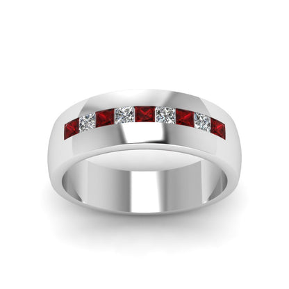 Mens Channel Set Square Wedding Ring Fascinating Diamonds