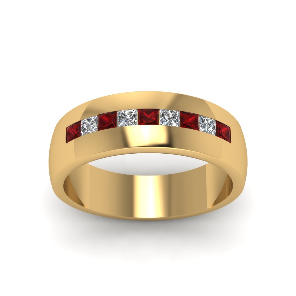 Mens Channel Set Square Wedding Ring Fascinating Diamonds