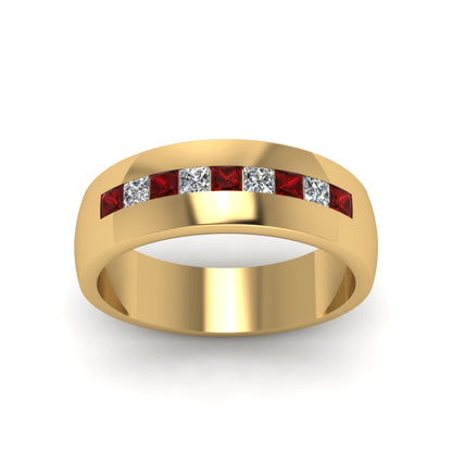 Mens Channel Set Square Wedding Ring Fascinating Diamonds