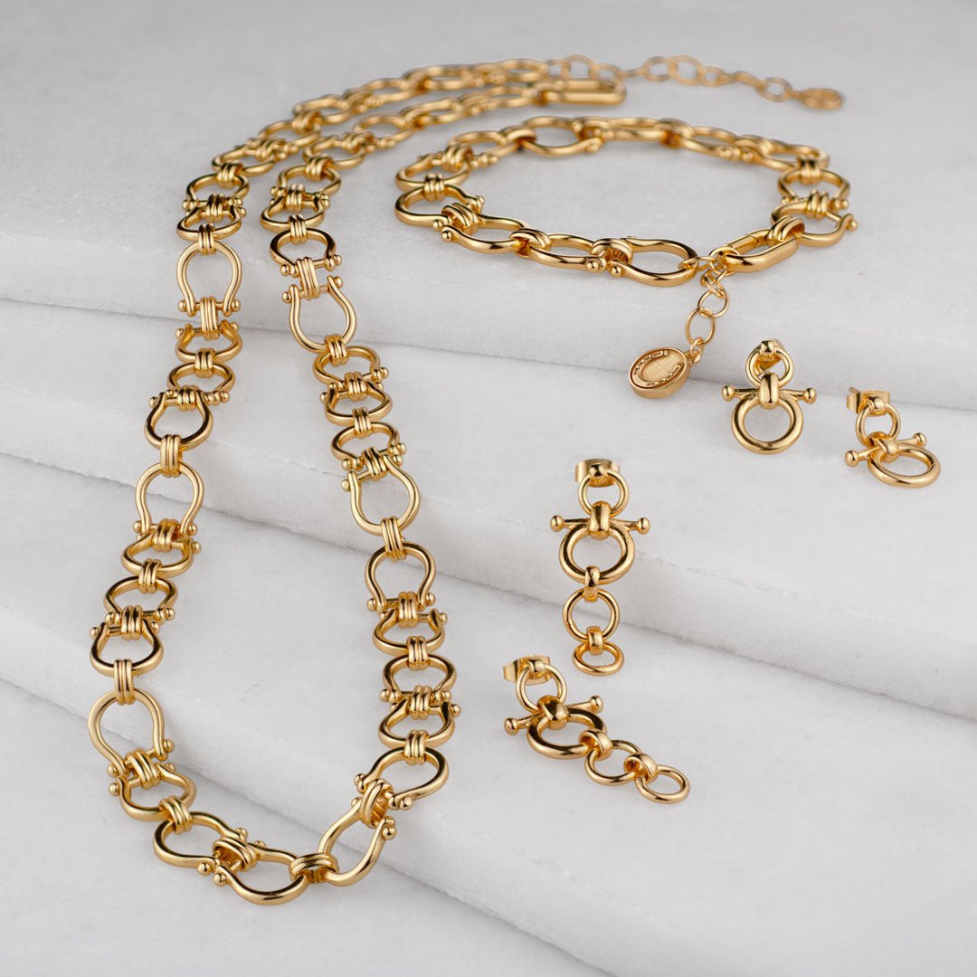 Chapelle - Horseshoe Link Equestrian Bracelet in Gold Urban-Equestrian