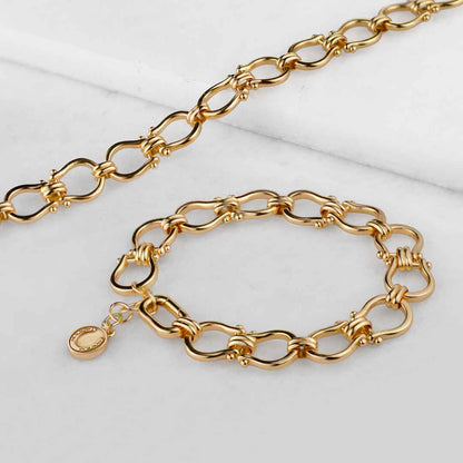 Chapelle - Horseshoe Link Equestrian Bracelet in Gold Urban-Equestrian