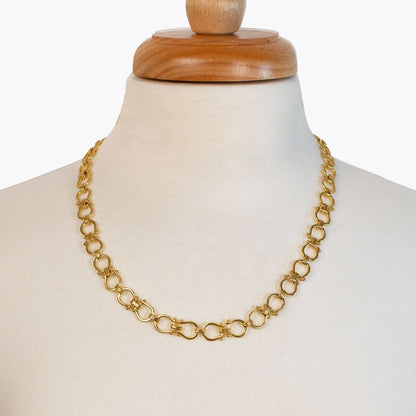 Chapelle - Horseshoe Link Equestrian Necklace in Gold Urban-Equestrian